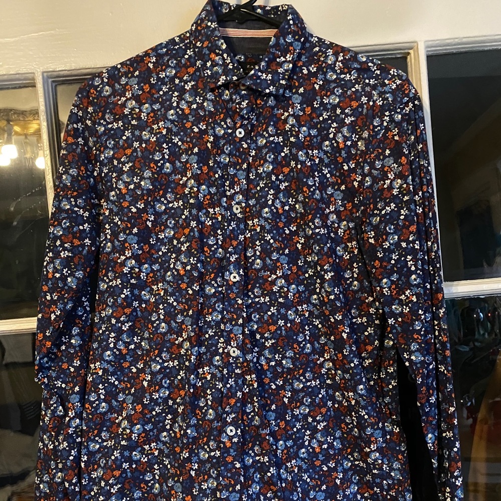 Linen blend floral shirt